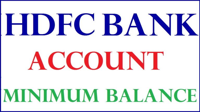 HDFC Minimum Balance For Savings Account