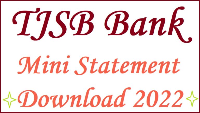TJSB Bank Mini Statement