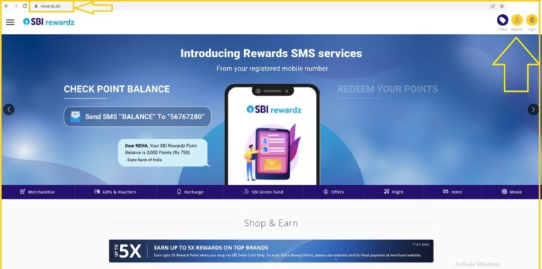 Find SBI Rewardz customer ID