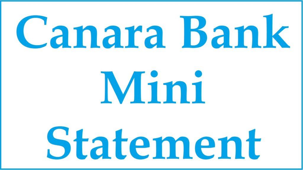 Canara Bank Mini Statement Number
